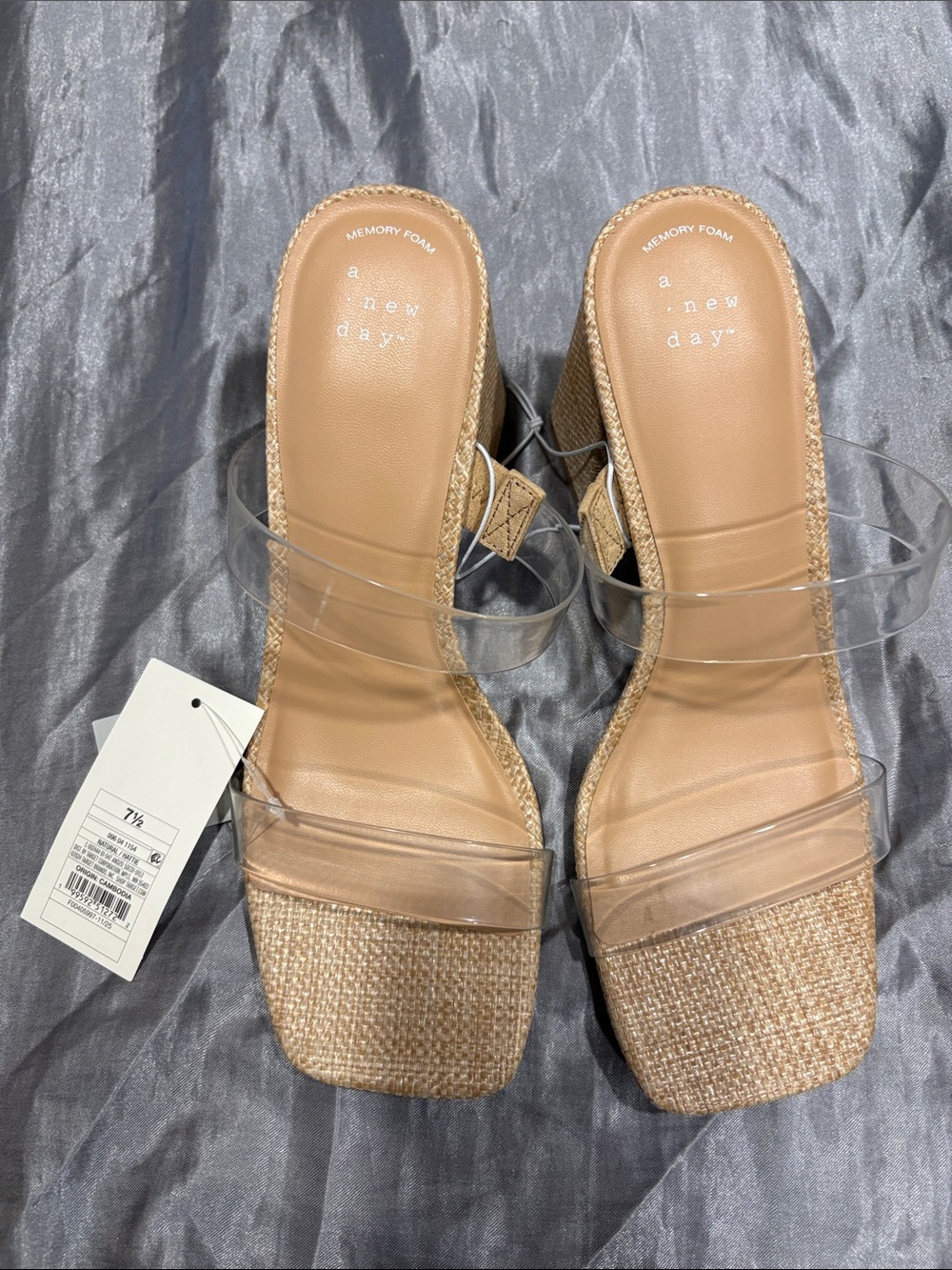 a new day Clear Strap Wedge Sandals in Tan